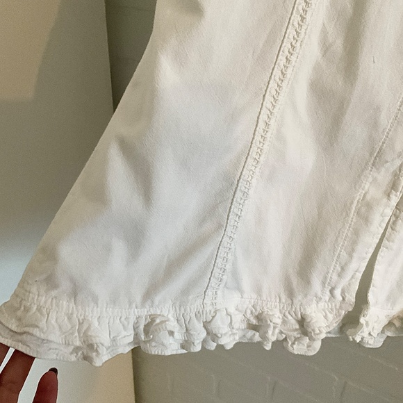 Vintage La Cotonnière Button down Blouse Ruffled Off White Cottagecore Sz XL - Picture 6 of 14